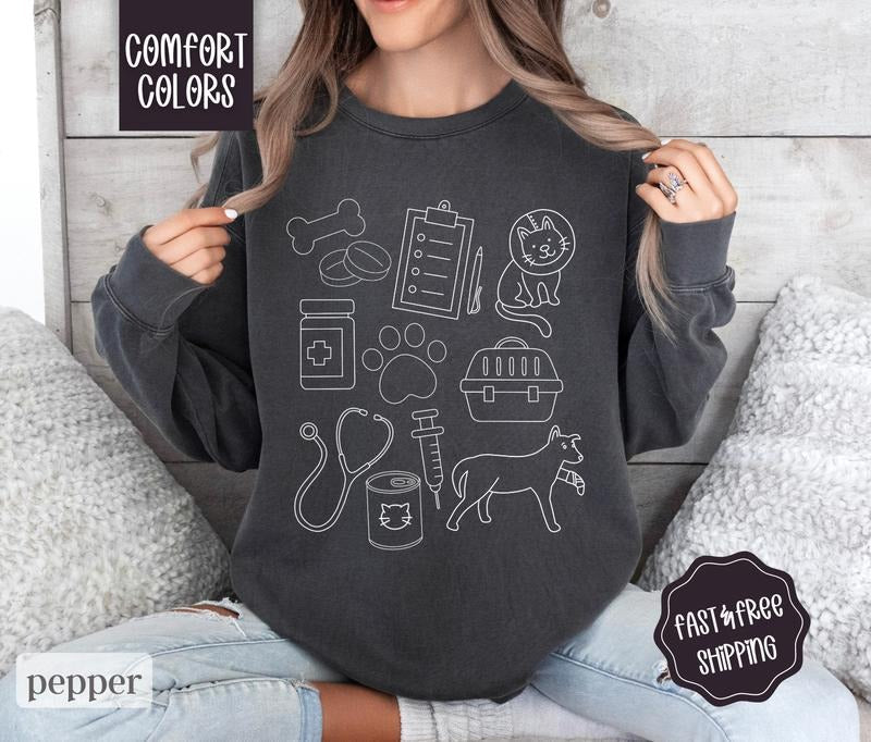 Veterinarian Comfort Colors Vet Tech - Adult & Kids T-Shirts, Sweatshirts & Hoodies apparel design preview 1