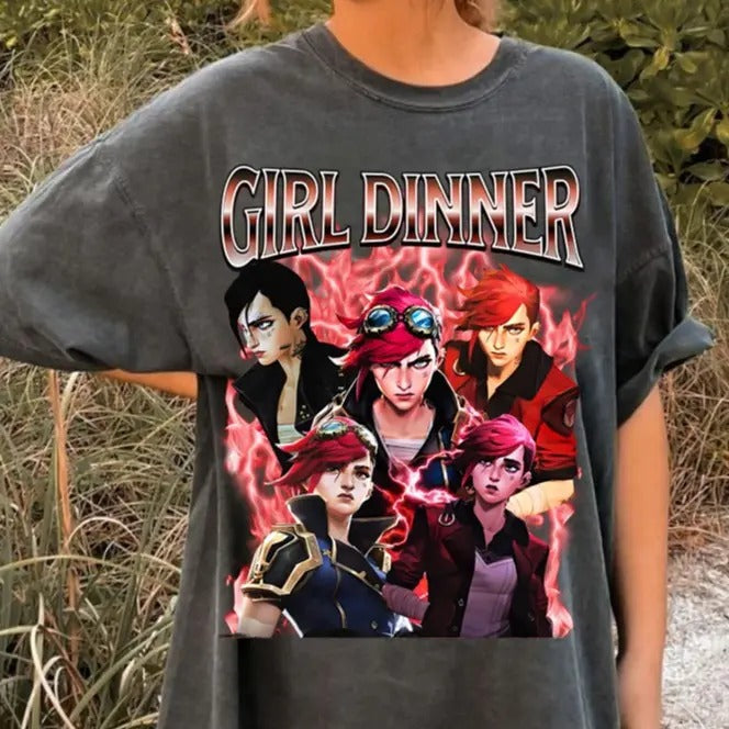 Vi Arcane Vintage Streetwear League Legends Anime - Adult & Kids T-Shirts, Sweatshirts & Hoodies apparel design preview 1