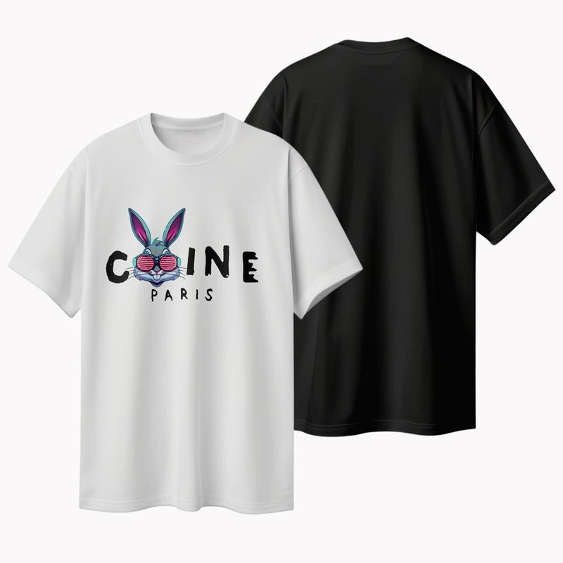Vibrant Bunny Print Embrace Parisian Chic American - Adult & Kids T-Shirts, Sweatshirts & Hoodies apparel design preview 1
