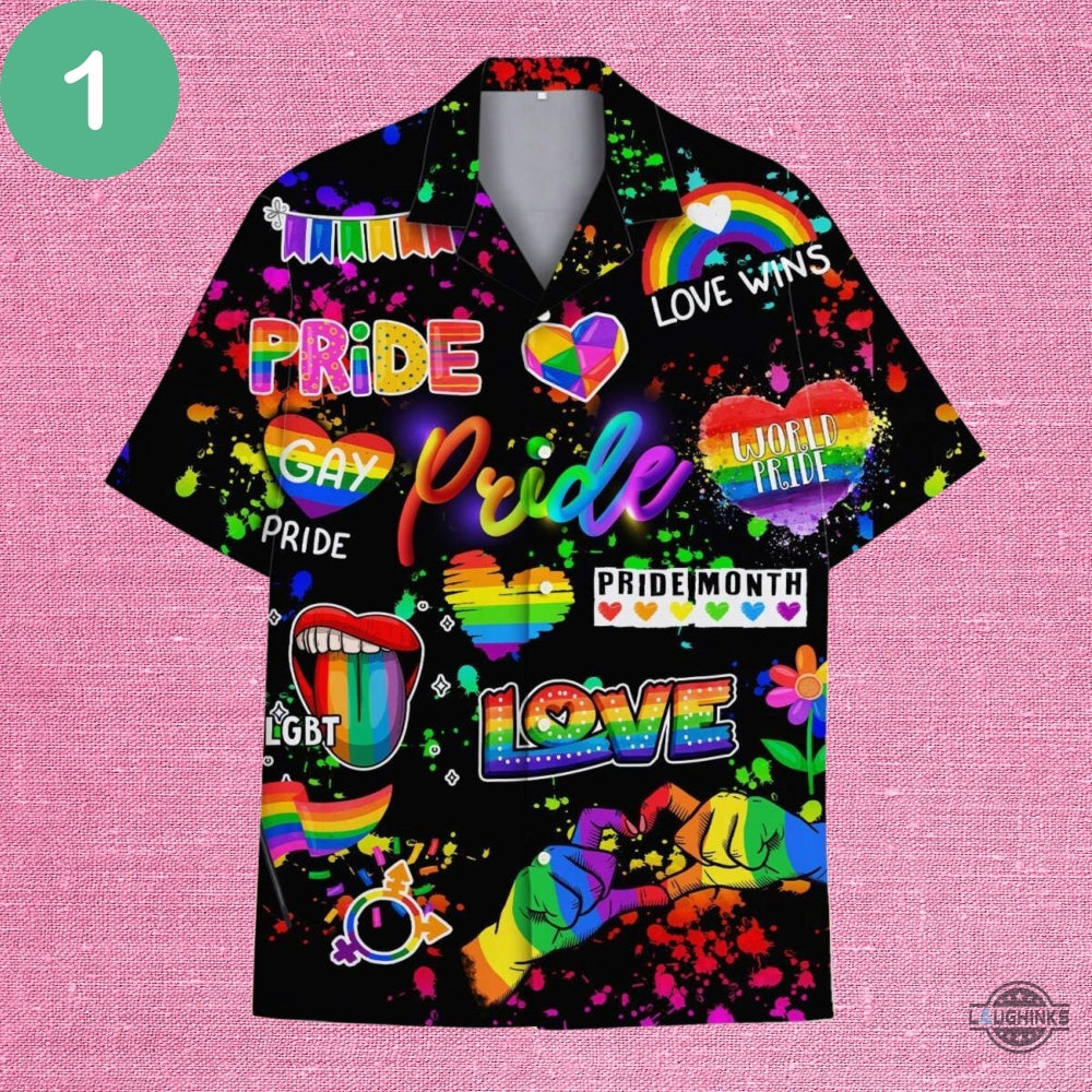 Vibrant Rainbow Pride Hawaiian And Shorts Lgbtq Aloha - Adult & Kids T-Shirts, Sweatshirts & Hoodies apparel design preview 1