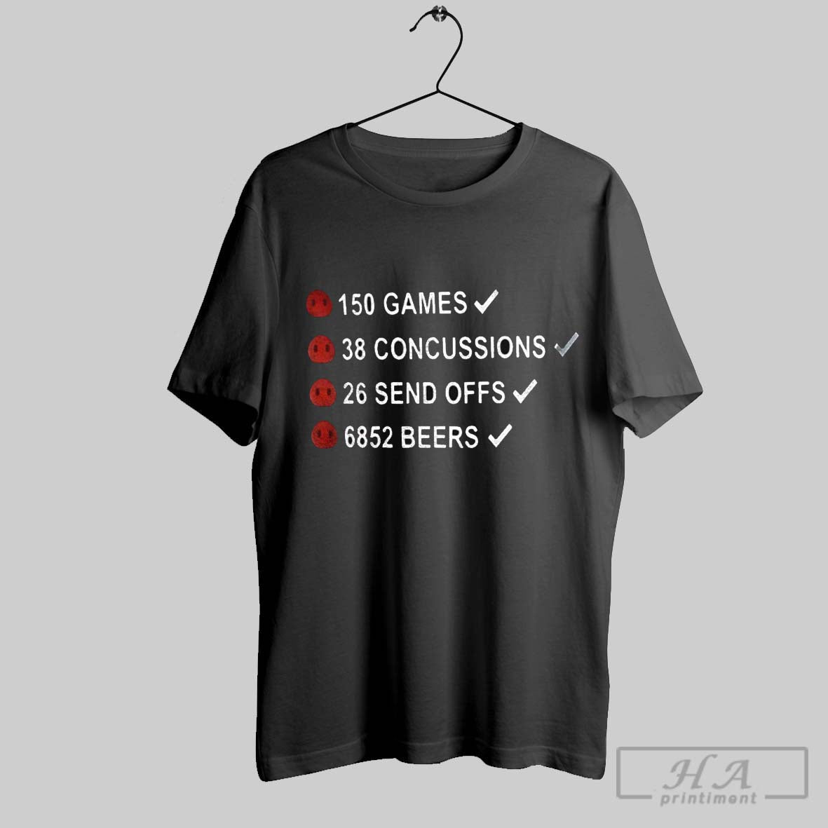 Victor Radley League 150 Games 38 Concussions 26 Send - Adult & Kids T-Shirts, Sweatshirts & Hoodies apparel design preview 1