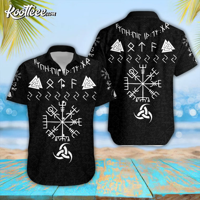 Viking Vegvisir Horns Of Odin Hawaiian - Adult & Kids T-Shirts, Sweatshirts & Hoodies apparel design preview 1
