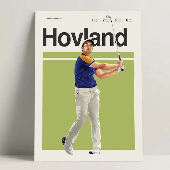 Viktor Hovland Poster Golf Modern Print Minimalist - Adult & Kids T-Shirts, Sweatshirts & Hoodies apparel design preview 1