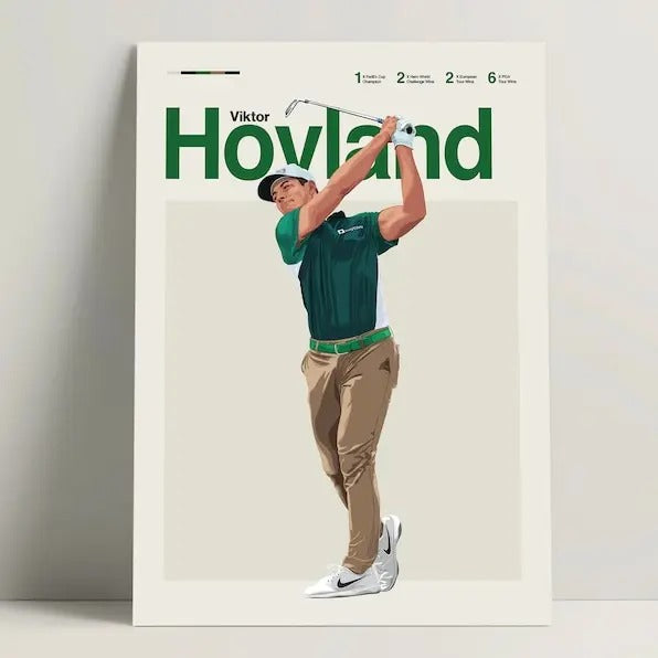 Viktor Hovland Poster Golf Modern Print Minimalist - Adult & Kids T-Shirts, Sweatshirts & Hoodies apparel design preview 1
