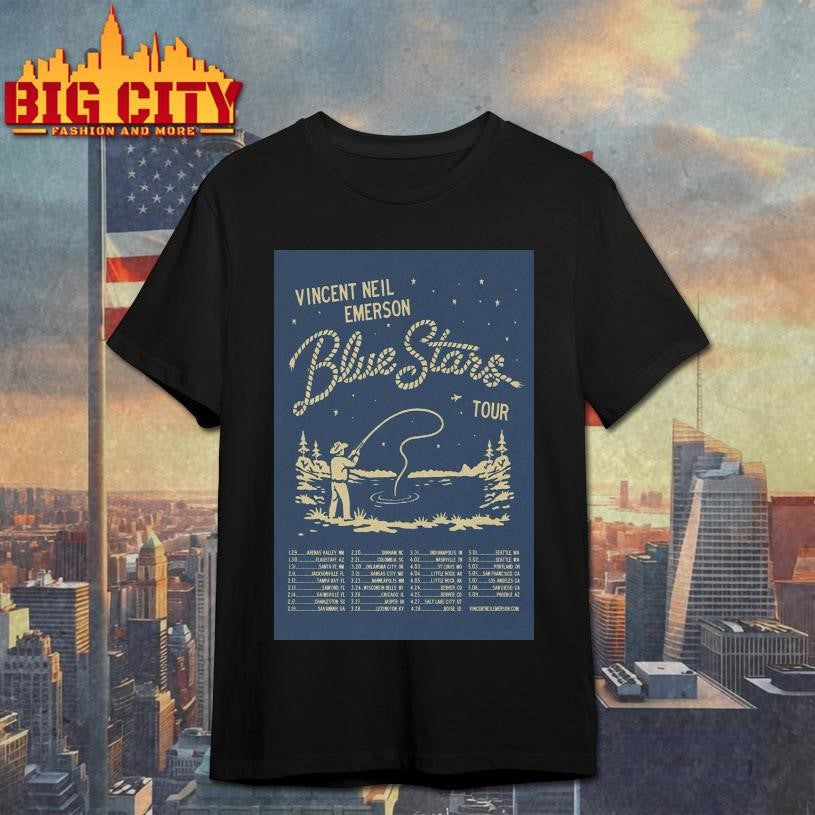 Vincent Neil Emerson 2026 Blue Stars Tour Poster - Adult & Kids T-Shirts, Sweatshirts & Hoodies apparel design preview 1