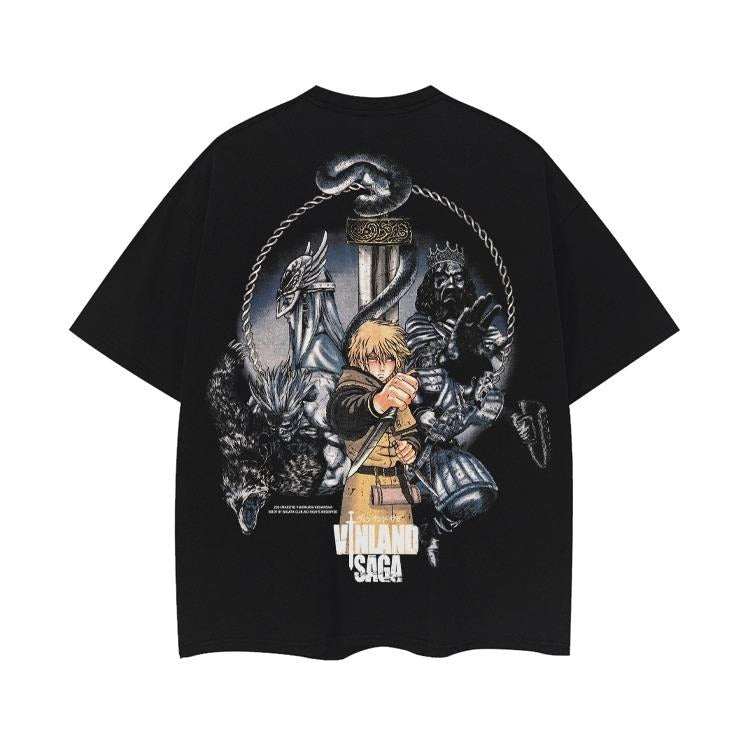 Vinland Saga "Battle Stance" Vintage Anime 100% - Adult & Kids T-Shirts, Sweatshirts & Hoodies apparel design preview 1