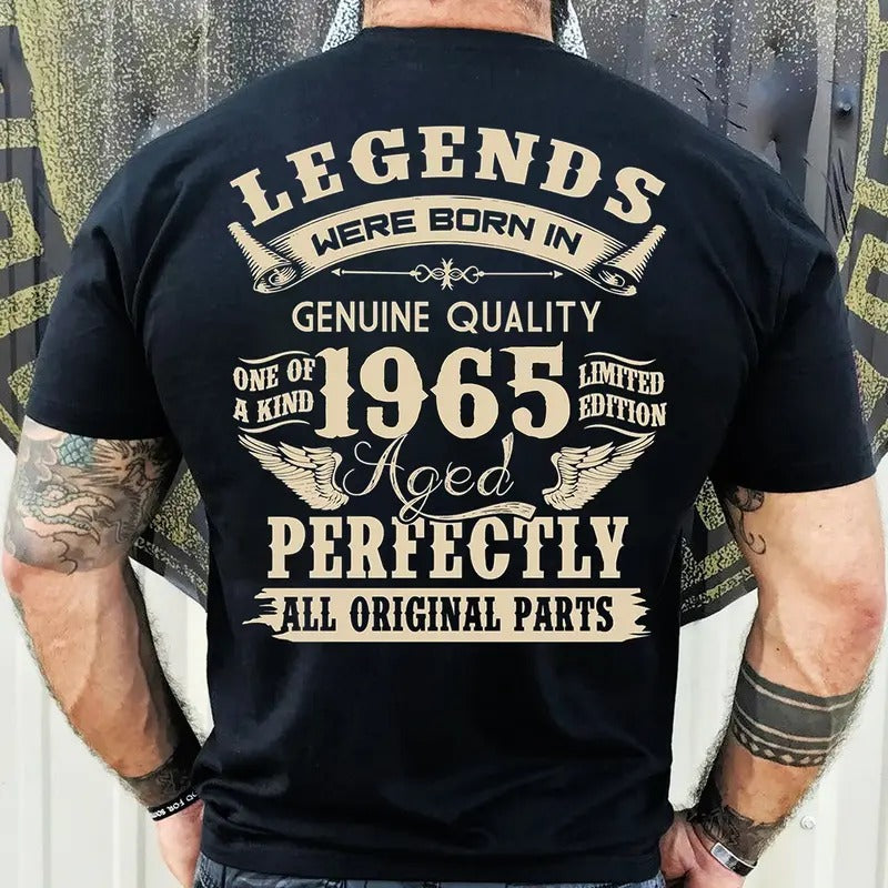 Vintage 1965 Legends Were Born Dad'S Perfect 59th - Adult & Kids T-Shirts, Sweatshirts & Hoodies apparel design preview 1