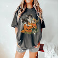 Vintage 90s Cat Halloween Retro Spooky Season Pumpkin - Adult & Kids T-Shirts, Sweatshirts & Hoodies apparel design preview 1