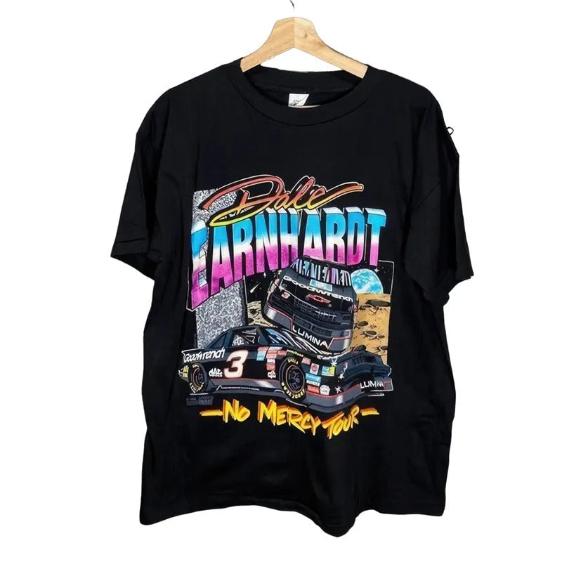 Vintage 90s Dale Earnhardt No Mercy Tour NASCAR - Adult & Kids T-Shirts, Sweatshirts & Hoodies apparel design preview 1
