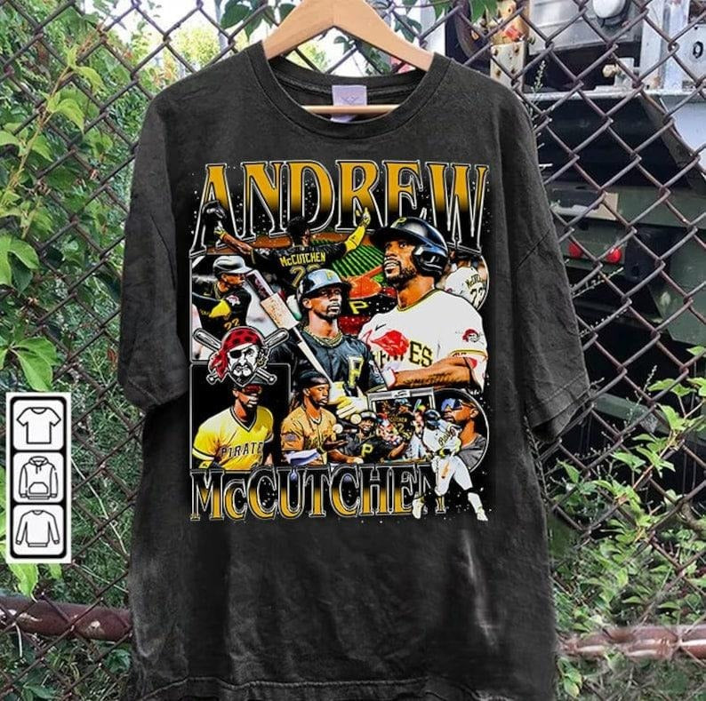 Vintage 90s Andrew McCutchen Retro American Baseball - Adult & Kids T-Shirts, Sweatshirts & Hoodies apparel design preview 1