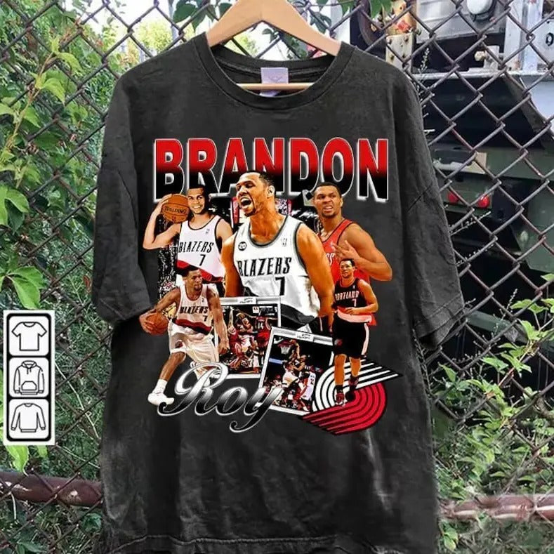 Vintage 90s Brandon Roy Retro American Basketball Man - Adult & Kids T-Shirts, Sweatshirts & Hoodies apparel design preview 1
