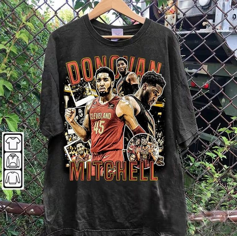 Vintage 90s Donovan Mitchell Retro American - Adult & Kids T-Shirts, Sweatshirts & Hoodies apparel design preview 1