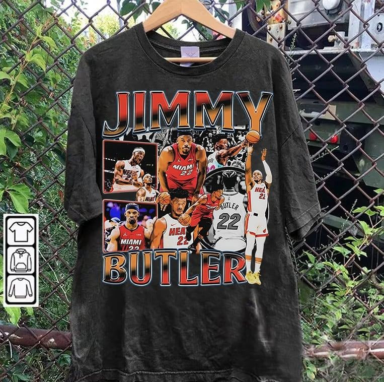 Vintage 90s Jimmy Butler Retro American Basketball - Adult & Kids T-Shirts, Sweatshirts & Hoodies apparel design preview 1