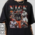 Vintage 90s Nick Chubb Retro American Football - Adult & Kids T-Shirts, Sweatshirts & Hoodies apparel design preview 1