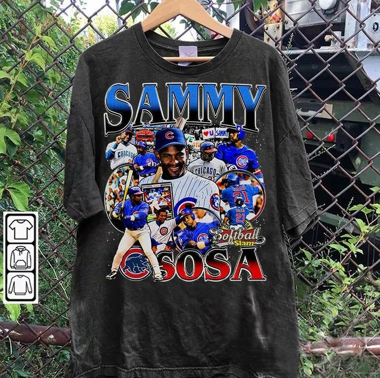 Vintage 90s Sammy Sosa Baseball Man Woman Fan - Adult & Kids T-Shirts, Sweatshirts & Hoodies apparel design preview 1