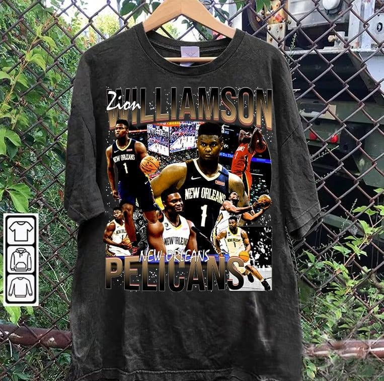 Vintage 90s Zion Williamson Stephen Curry Man Woman - Adult & Kids T-Shirts, Sweatshirts & Hoodies apparel design preview 1