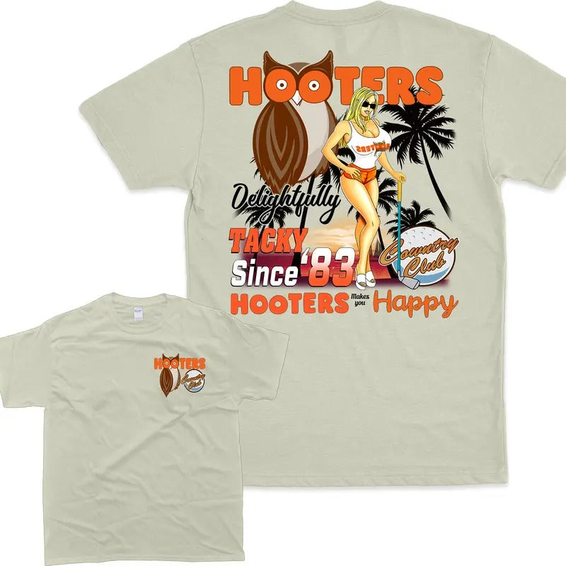 Vintage 90s Hooters Country Club Eco Friendly Cotton - Adult & Kids T-Shirts, Sweatshirts & Hoodies apparel design preview 1