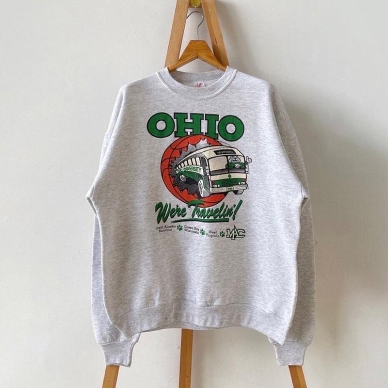 Vintage 90s Ohio University Bobcats Christmast Fan - Adult & Kids T-Shirts, Sweatshirts & Hoodies apparel design preview 1