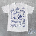 Vintage 90s Tattoo Sea Animal Retro Ocean Nature - Adult & Kids T-Shirts, Sweatshirts & Hoodies apparel design preview 1