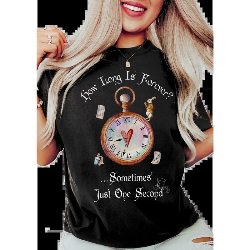 Vintage Ali.Ce Wonder.Land How L0ng Is Fo.Rever - Adult & Kids T-Shirts, Sweatshirts & Hoodies apparel design preview 1