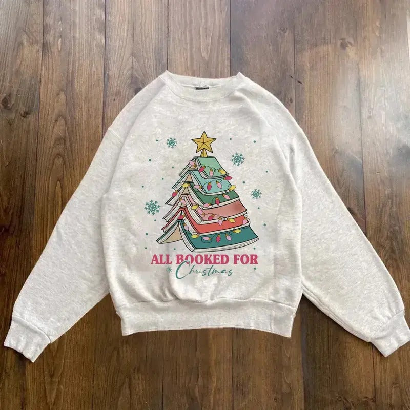 Vintage All Booked Merry Book Lovers - Adult & Kids T-Shirts, Sweatshirts & Hoodies apparel design preview 1