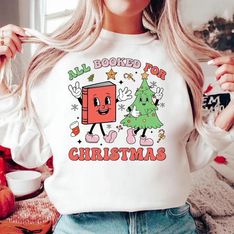 Vintage All Booked Book Lovers Bookworm Teacher - Adult & Kids T-Shirts, Sweatshirts & Hoodies apparel design preview 1