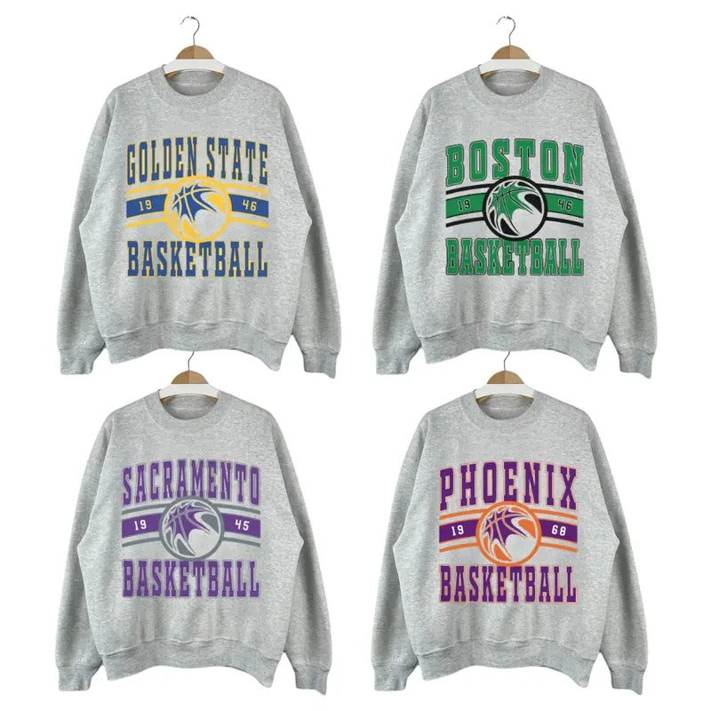 Vintage All Team Basketball Retro 90s Fans - Adult & Kids T-Shirts, Sweatshirts & Hoodies apparel design preview 1