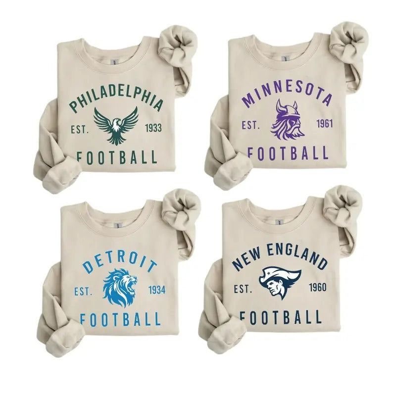 Vintage All Teams Football Ash Grey Iconic Simple - Adult & Kids T-Shirts, Sweatshirts & Hoodies apparel design preview 1