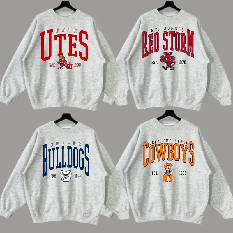 Vintage All Teams NCAA University Mascot Fans - Adult & Kids T-Shirts, Sweatshirts & Hoodies apparel design preview 1