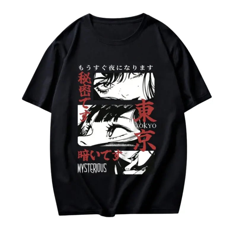 Vintage Anime Japanese Letter Figure Top Womenswear - Adult & Kids T-Shirts, Sweatshirts & Hoodies apparel design preview 1