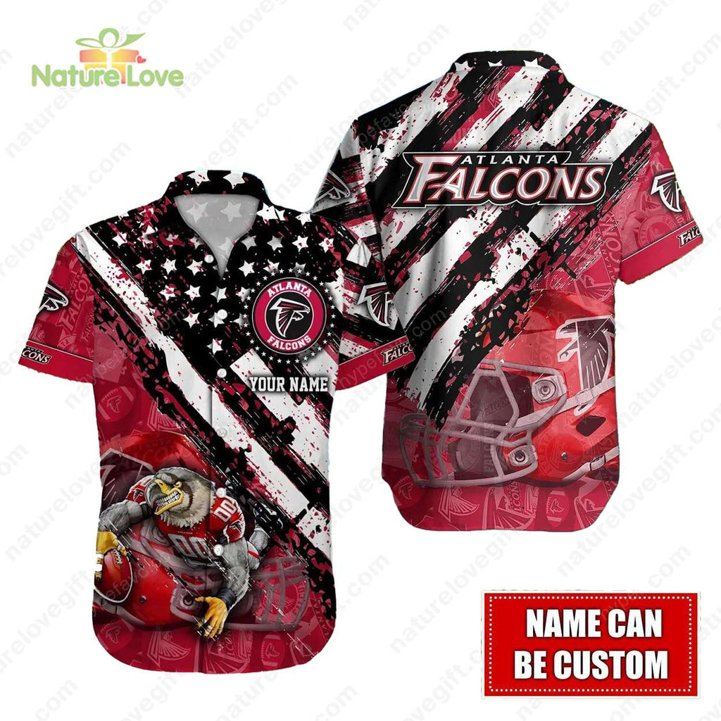 Vintage Atlanta Falcons American Flag Customized - Adult & Kids T-Shirts, Sweatshirts & Hoodies apparel design preview 1