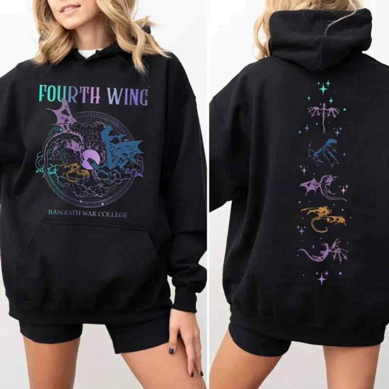 Vintage Basgiath War College 2 Sided Fourth Wing - Adult & Kids T-Shirts, Sweatshirts & Hoodies apparel design preview 1