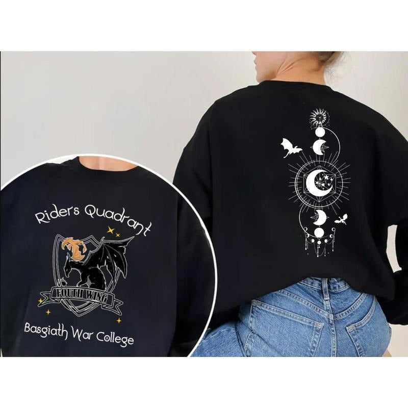 Vintage Basgiath War College Double Sided Fourth Wing - Adult & Kids T-Shirts, Sweatshirts & Hoodies apparel design preview 1