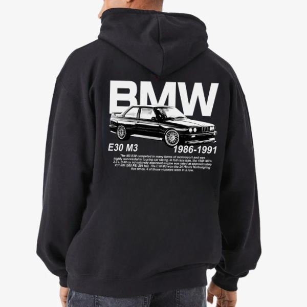Vintage Bimmer E30 M3 Racing Menswear Street Car - Adult & Kids T-Shirts, Sweatshirts & Hoodies apparel design preview 1