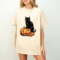 Vintage Black Cat Pumpkin Retro 90s Halloween Face - Adult & Kids T-Shirts, Sweatshirts & Hoodies apparel design preview 1