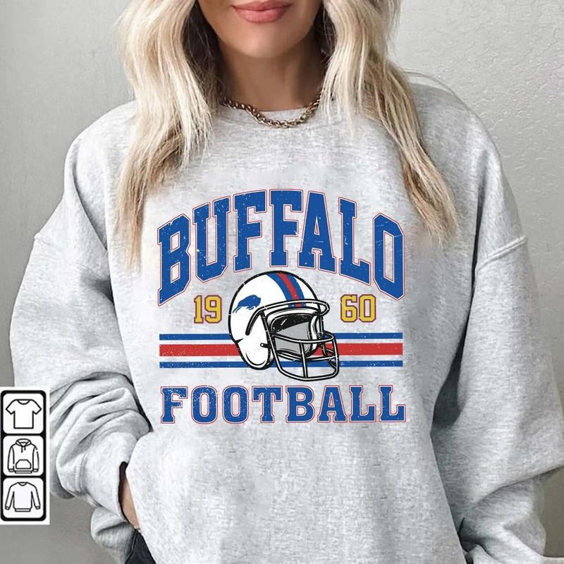 Vintage Buffalo Football Retro - Adult & Kids T-Shirts, Sweatshirts & Hoodies apparel design preview 1