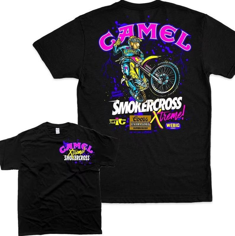 Vintage Camel Motocross Racing - Adult & Kids T-Shirts, Sweatshirts & Hoodies apparel design preview 1