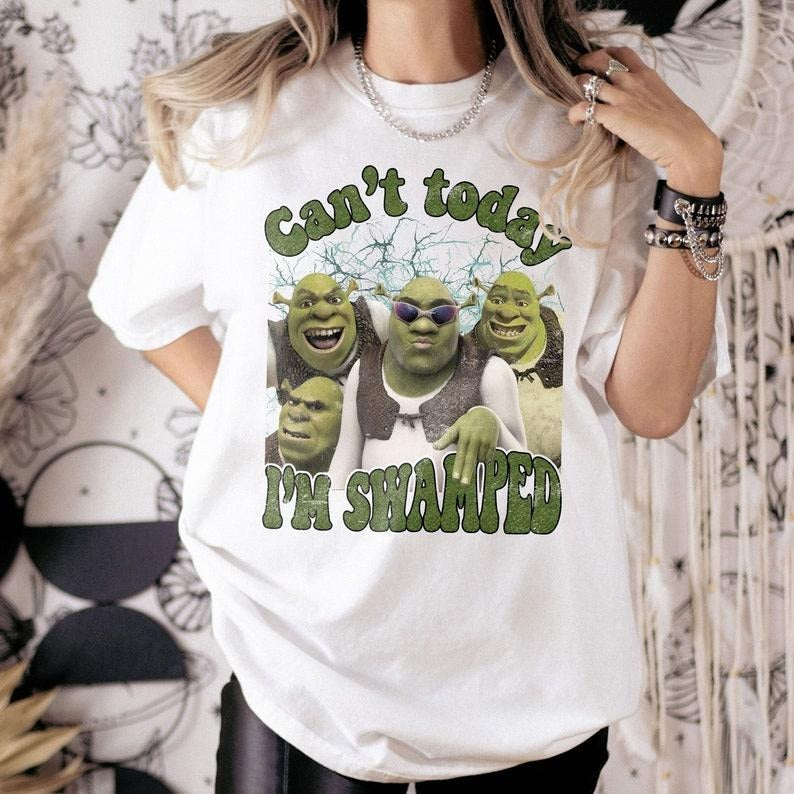 Vintage Can'T Today I'M Swamped Humorous Shrek - Adult & Kids T-Shirts, Sweatshirts & Hoodies apparel design preview 1