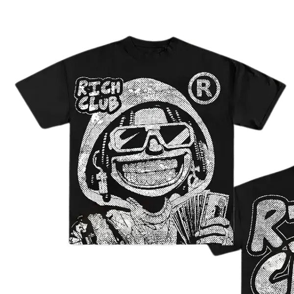 Vintage Cartoon Portrait Rich Club Cotton - Adult & Kids T-Shirts, Sweatshirts & Hoodies apparel design preview 1