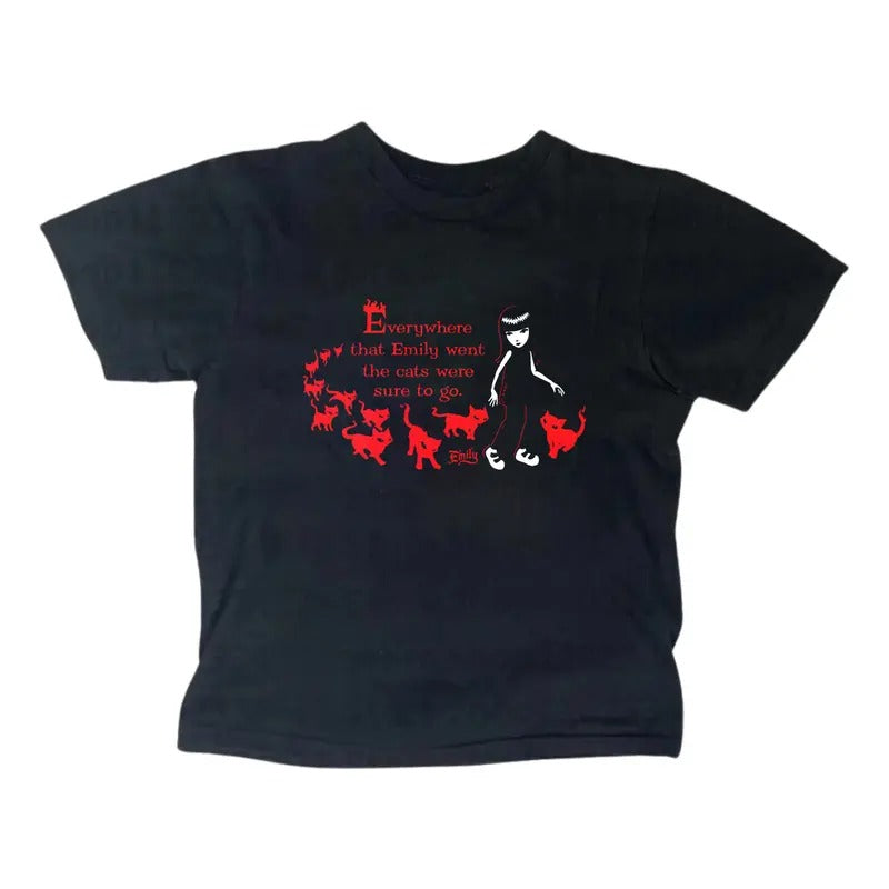 Vintage Cat Girl Baby Gothic Emo Y2k Top Streetwear - Adult & Kids T-Shirts, Sweatshirts & Hoodies apparel design preview 1