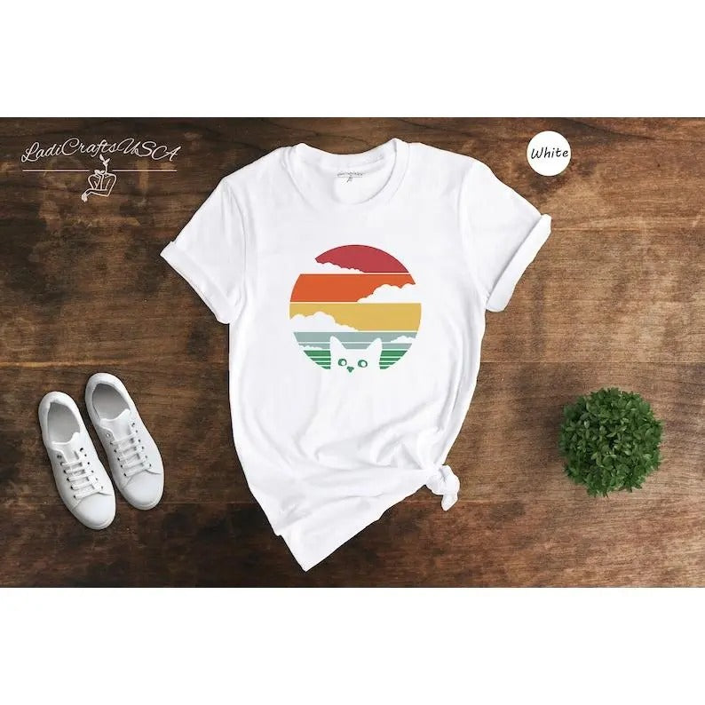 Vintage Cat Mom Crescent Moon Lover Introvert Kitty - Adult & Kids T-Shirts, Sweatshirts & Hoodies apparel design preview 1