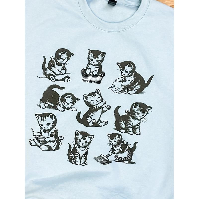 Vintage Cats - Adult & Kids T-Shirts, Sweatshirts & Hoodies apparel design preview 1