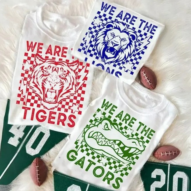 Vintage Checkerboard We Are Mascot All School Name - Adult & Kids T-Shirts, Sweatshirts & Hoodies apparel design preview 1