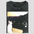 Vintage Chill Cat Duo Sunset Headphones Meme Funny - Adult & Kids T-Shirts, Sweatshirts & Hoodies apparel design preview 1