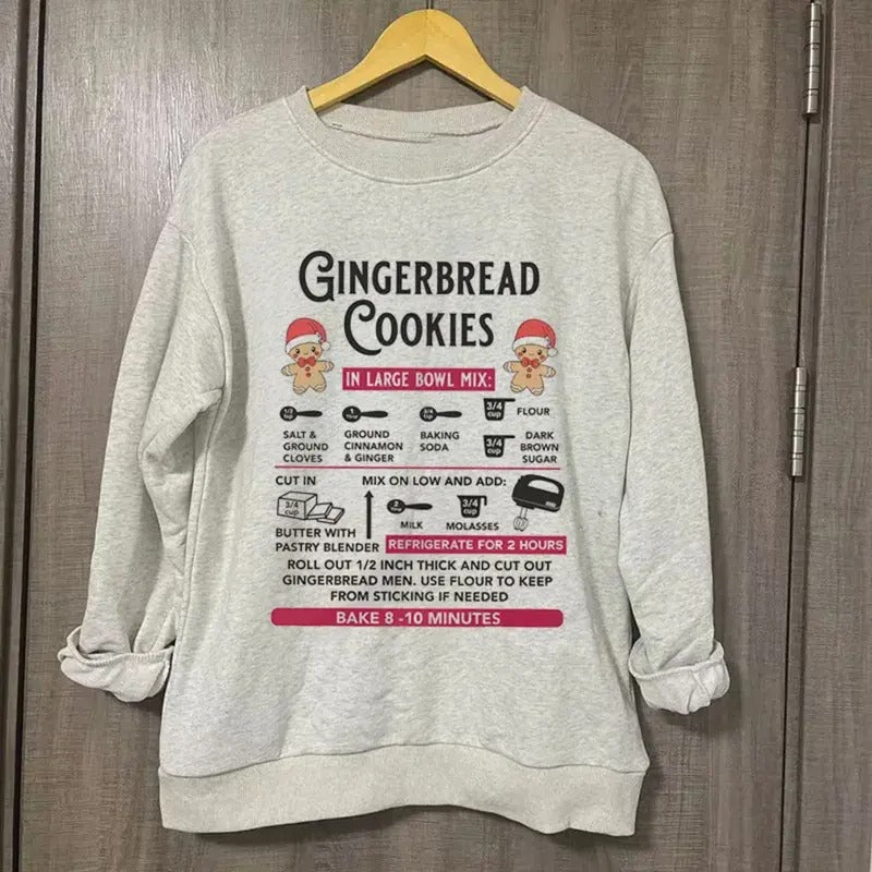 Vintage Gingerbread Cookies Recipes Cute Xmas Party - Adult & Kids T-Shirts, Sweatshirts & Hoodies apparel design preview 1
