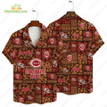 Vintage Cincinnati Reds Leaves MLB Hawaiian - Adult & Kids T-Shirts, Sweatshirts & Hoodies apparel design preview 1