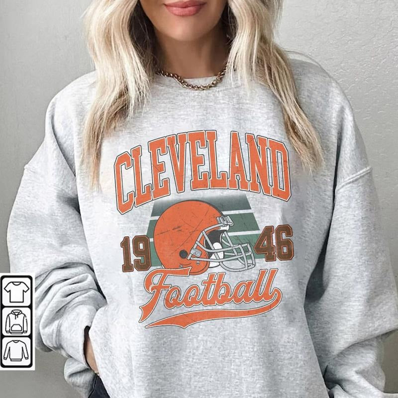 Vintage Cleveland Football America Fan - Adult & Kids T-Shirts, Sweatshirts & Hoodies apparel design preview 1