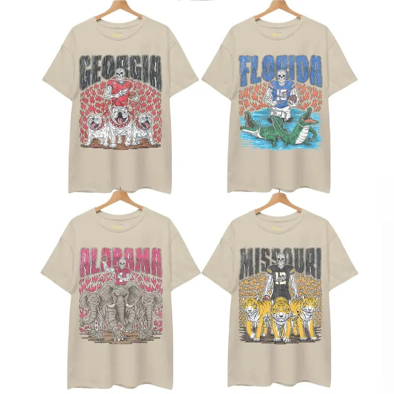 Vintage College Football Sand All Teams NCAA Classic - Adult & Kids T-Shirts, Sweatshirts & Hoodies apparel design preview 1
