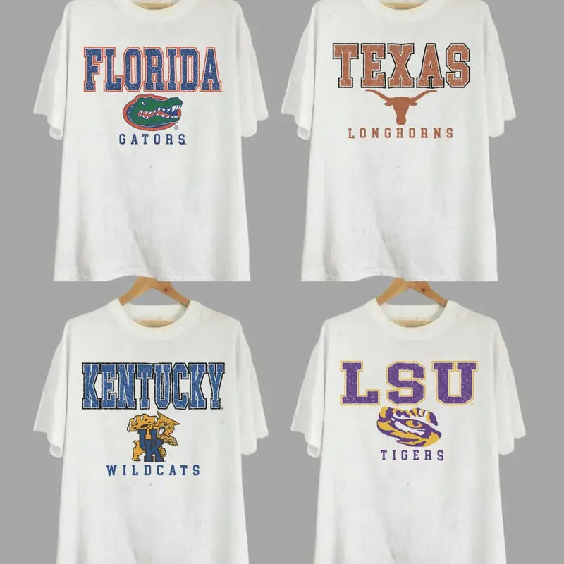 Vintage College Gameday Couture NCAA White All Teams - Adult & Kids T-Shirts, Sweatshirts & Hoodies apparel design preview 1