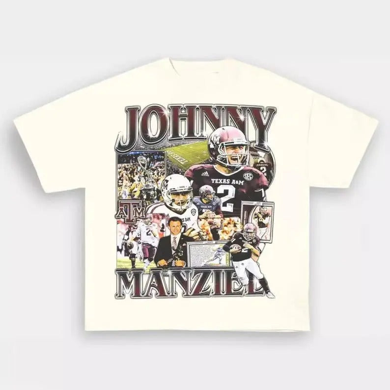 Vintage College Johnny Manziel Sports - Adult & Kids T-Shirts, Sweatshirts & Hoodies apparel design preview 1